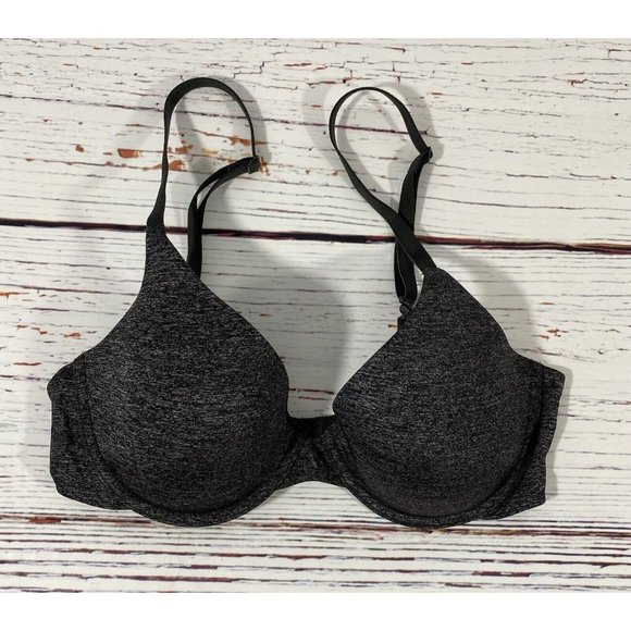 Victorias Secret Uplift Semi Demi Bra 32 C Black Underwire Padded Adjustable - Picture 3 of 11